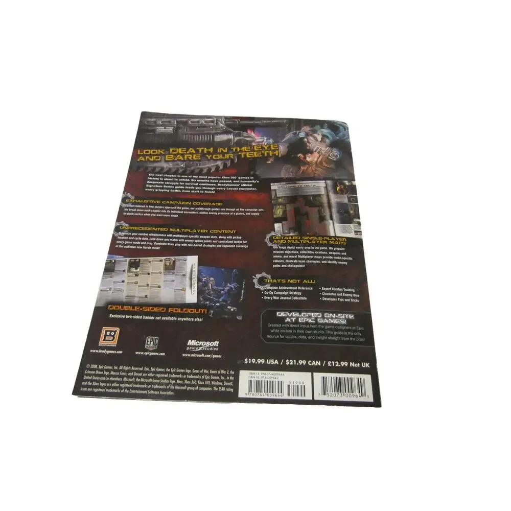 Gears of War 2 Official BradyGames Strategy Guide Xbox 360 Epic Games